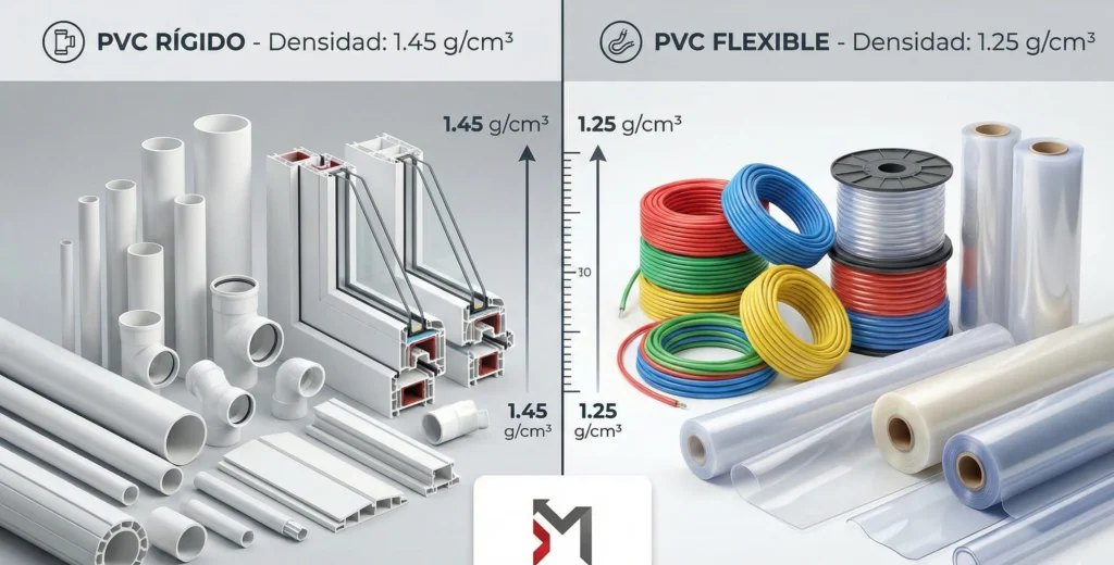 densidad del plastico pvc​
